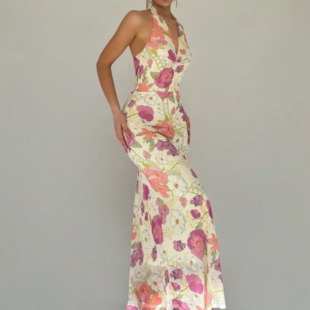 Floral Halter Maxi Dress